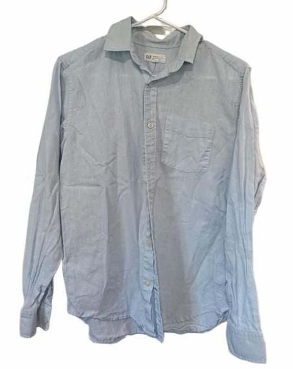 Gap Standard Fit Linen Blend Button Up Shirt Size XS Light Blue